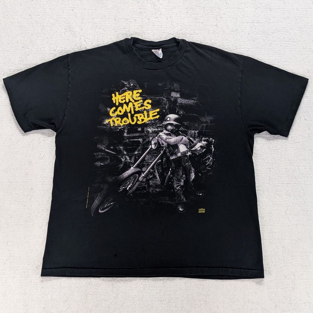 Vtg 90s Bad Company Here Comes Trouble 1992 T-Shirt Men's XL Single Stitch Black
